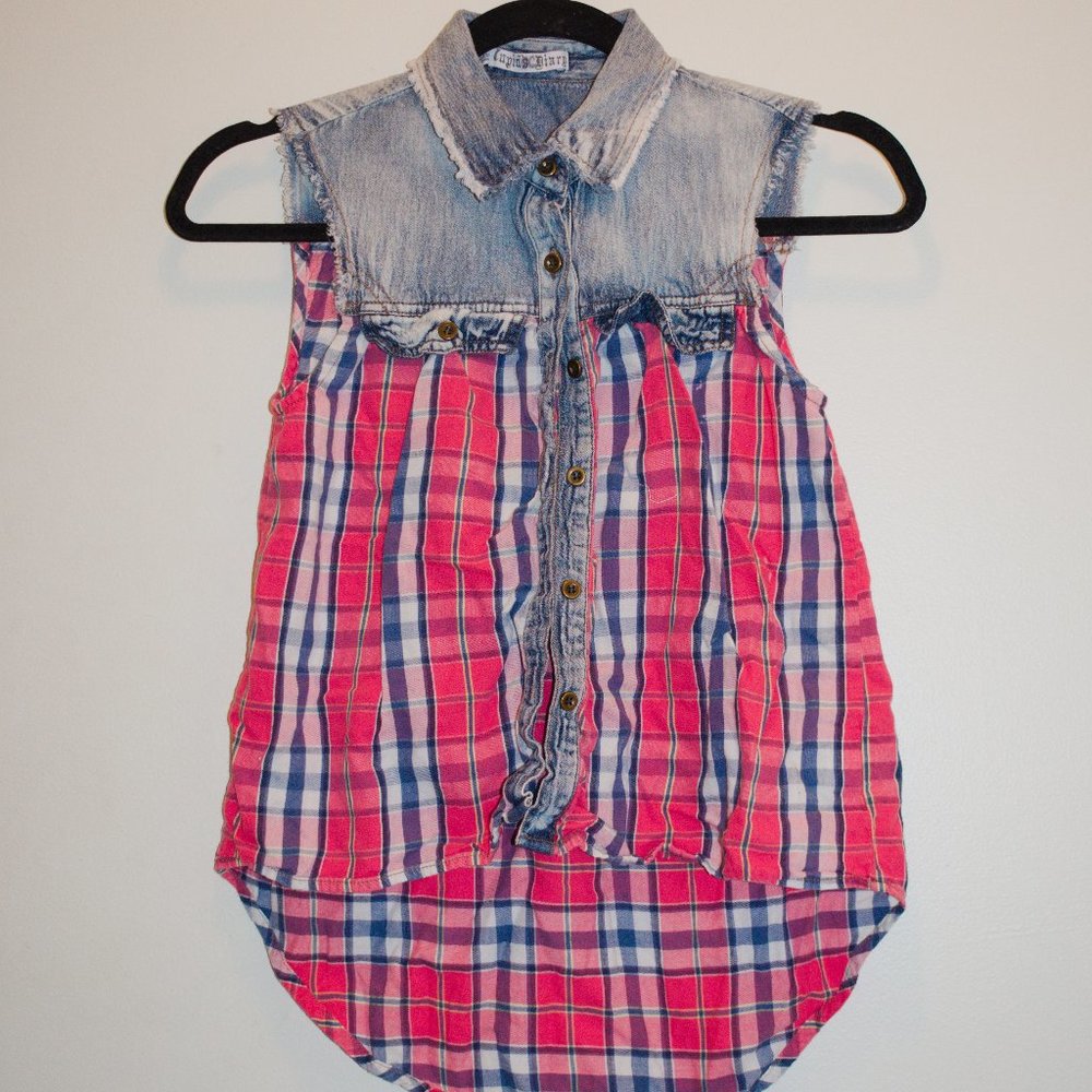 Denim and Flannel Vest